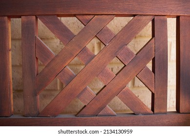 Lattice Work In Timber Bench