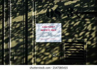 LATVIA, LIELVARDE, SEPTEMBER 2017 - NATO DARS - Deployable Air Control Centre, Recognised Air Picture Production Centre, Sensor Fusion Post - Deployed At Lielvarde Air Base. Fine Film Grain Effect.