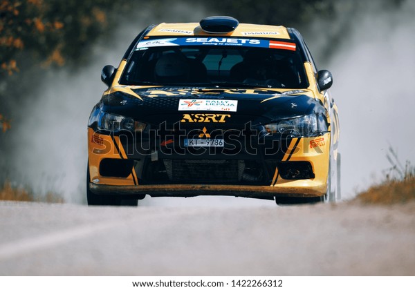 Latvia, Liepaja - MAY 25, 2019: FIA ERC\
Liepaja Rally Mitsubishi Lancer Evolution\
X