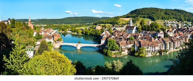 Laufenburg, a border town at the Rhine River between Switzerland and Germany