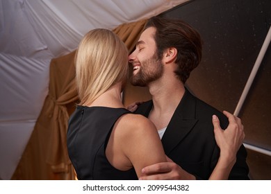 Laughing Male Dancing With His Significant Other