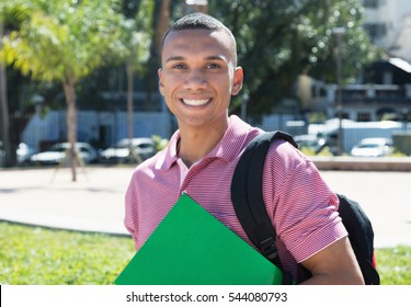 Laughing Mexican Male Student In The City