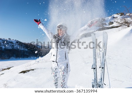 Similar – Skier from behind on the mountain