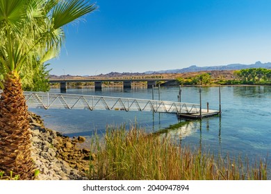Laughlin, NV, USA – August 27, 2021: Ramp and boat dock location at Don Laughlin’s Riverside Resort park on the Colorado River in Laughlin, Nevada