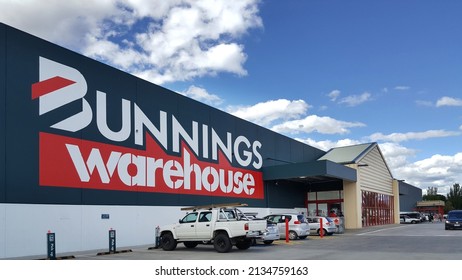 Launceston, Australia - Mar 2022: Building View Of Bunnings Warehouse At North Launceston, Trade Centre. It Is An Australian Household Hardware Store Chain With In-store And Off Store Shopping.