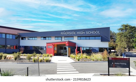 Launceston, Australia - May 22: Selective Focus View Of The Riverside High School. It Is A Government Co-educational Comprehensive Secondary School, Administered By Tasmanian Department Of Education