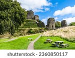 Launceston castle in Launceston, Cornwall, England. It was probably built by Robert the Count of Mortain after 1068. Launceston Castle formed the administrative centre of the new earldom of Cornwall.