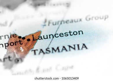 Launceston, Tasmania On A Map.