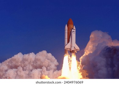 The launch of the shuttle into space. Elements of this image furnished by NASA. High quality photo - Powered by Shutterstock