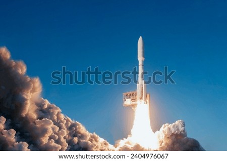 The launch of the shuttle into space. Elements of this image furnished by NASA. High quality photo