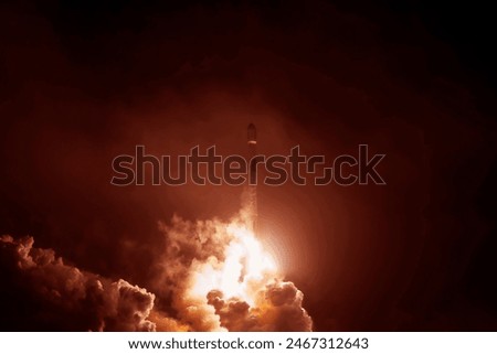 The launch of the shuttle into space. Elements of this image furnished by NASA. High quality photo