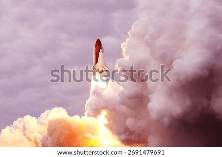 Launch space shuttle. Elements of this image furnished by NASA. High quality photo
