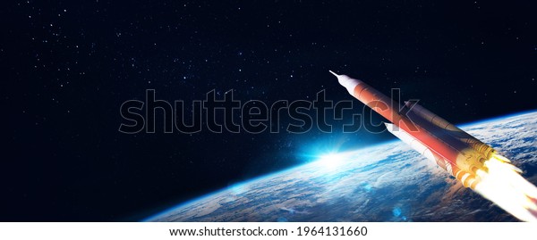 Launch the space shuttle\
into open space above planet Earth. Elements of this image\
furnished by NASA