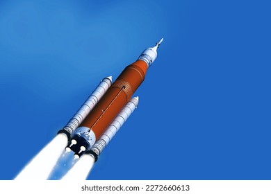 The launch of the spacecraft to the moon. Elements of this image furnishing NASA. High quality photo