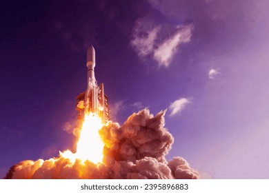 The launch of a spaceship into space. Elements of this image furnished by NASA. High quality photo - Powered by Shutterstock