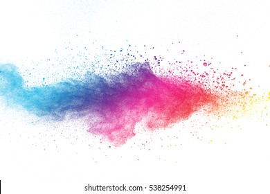 Launched Colorful Dust Isolated On White Stock Photo 538254991 ...