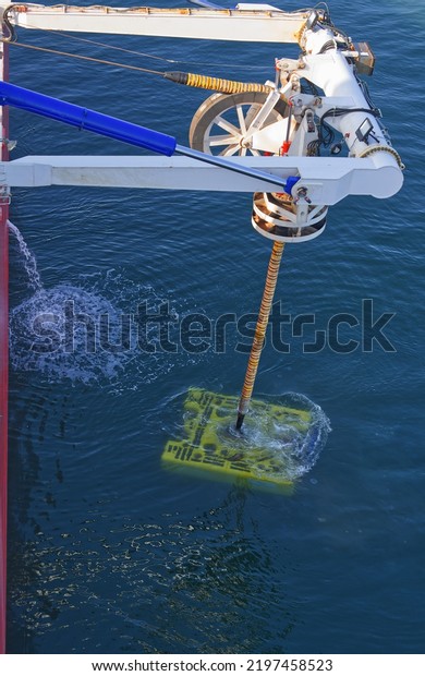 Launching\
recovering remotely operated underwater\
vehicle