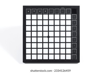 Launchpad isolated over white background, electronic music instrument for digital music controller. 