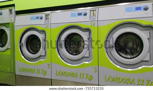 Laundromat Madrid Spain Text Indicates Washing Stock Photo Edit