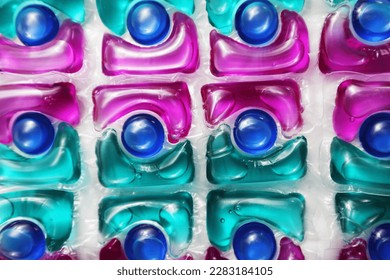  Laundry capsules on light background                - Shutterstock ID 2283184105