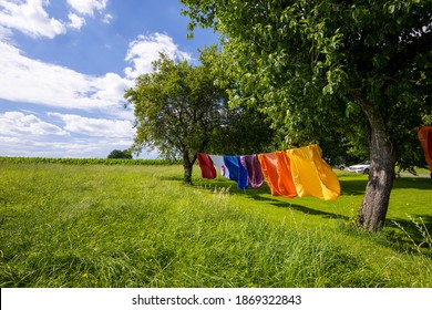 Laundry Drying On The Clothesline