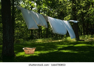 Laundry drying in the sunlight