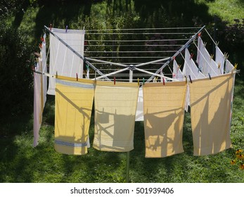 Laundry On A Rotary Dryer