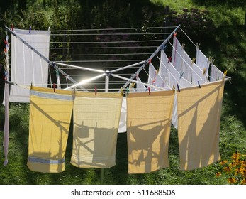 Laundry On A Rotary Dryer