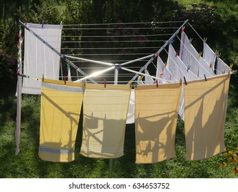 Laundry On A Rotary Dryer