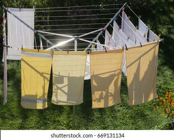 Laundry On A Rotary Dryer