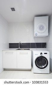 Laundry Room In New Apartment.
