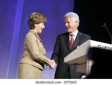 Laura Bush And Bill Clinton