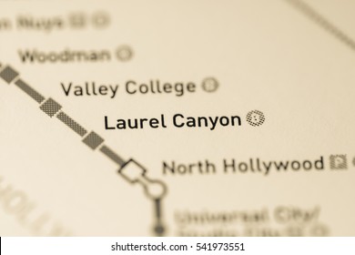 Laurel Canyon Station. Los Angeles Metro Map.