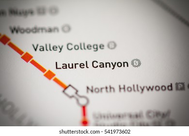 Laurel Canyon Station. Los Angeles Metro Map.