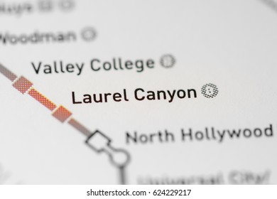 Laurel Canyon Station. Los Angeles Metro Map.