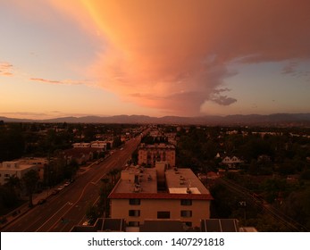 Laurel Canyon Sunset Aerial View