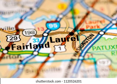 Laurel. Maryland. USA On A Map