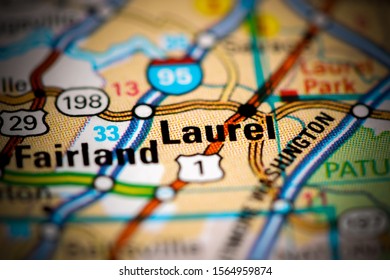 Laurel. Maryland. USA On A Map