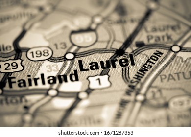 Laurel. Maryland. USA On A Map