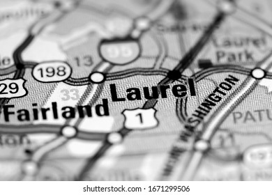 Laurel. Maryland. USA On A Map