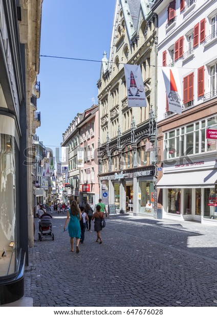 Lausanne Switzerland July 19 2016 Street Stock Photo (Edit Now) 647676028