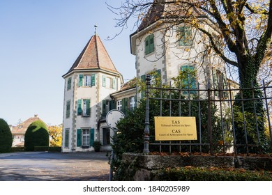 Lausanne, Switzerland - October 24 2020: The Tribunal Arbitral Du Sport, Court Of Arbitration For Sport