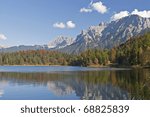 Lautersee at Mittenwald on an autumn day