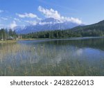 Lautersee near mittenwald and karwendel mountains, bavaria, germany, europe