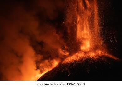 Lava columns of one of the last paroxysm of mount Etna