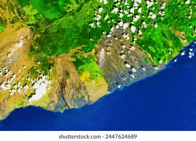 Lava Delta Collapses into Sea. Hawaiis Kilauea volcano rang in the new year with a sudden and dangerous collapse of a lava delta. Elements of this image furnished by NASA. - Powered by Shutterstock