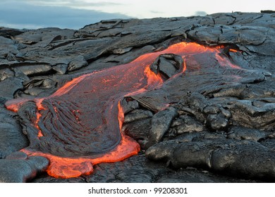 Lava Flow At Hawaii Volcano National Park