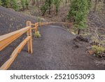 Lava Flow Trail Fenceline at Sunset Crater AZ