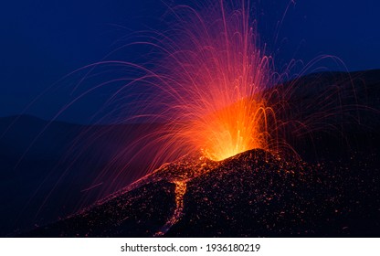Lava fountain during subterminal activity of the North-East crater on mount Etna