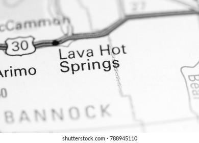 Lava Hot Springs. Idaho. USA On A Map.